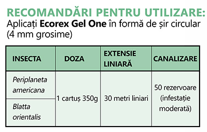 Ecorex Gel One - Recomandari